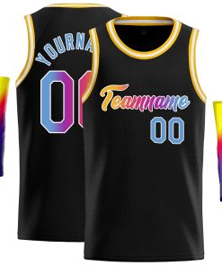 Custom Black Pink-White Classic Tops Casual Basketball Jersey