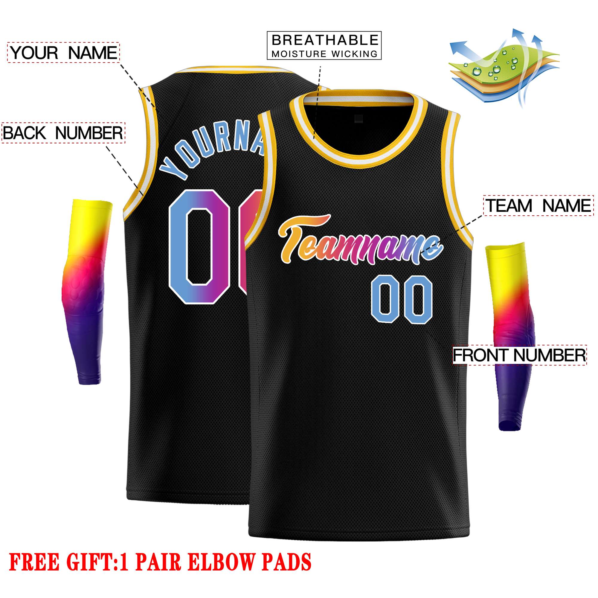 Custom Black Pink-White Classic Tops Casual Basketball Jersey - Image 2