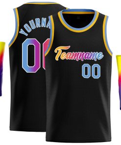 Custom Black Yellow-White Classic Tops Casual Basketball Jersey
