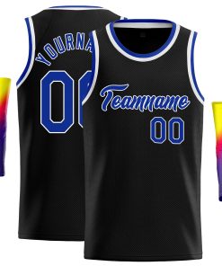 Custom Black Royal-White Classic Tops Casual Basketball Jersey