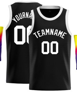 Custom Black White Classic Tops Casual Basketball Jersey