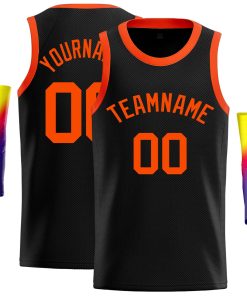 Custom Black Orange Classic Tops Casual Basketball Jersey