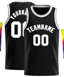 Custom Black White-Gray Classic Tops Casual Basketball Jersey