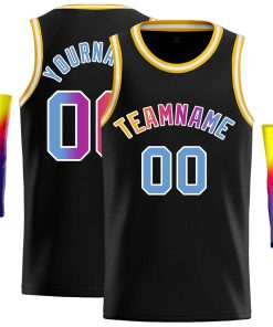 Custom Black Yellow-White Classic Tops Casual Basketball Jersey