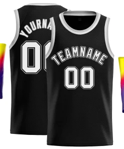 Custom Black White-Gray Classic Tops Casual Basketball Jersey