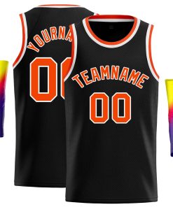 Custom Black Orange-White Classic Tops Casual Basketball Jersey