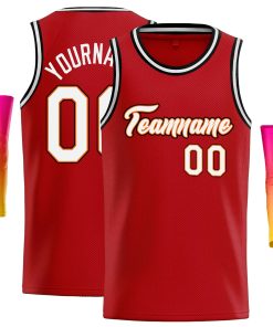 Custom Red White-Orange Classic Tops Casual Basketball Jersey