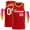 Custom Red White Classic Tops Casual Basketball Jersey