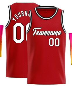 Custom Red White-Black Classic Tops Casual Basketball Jersey