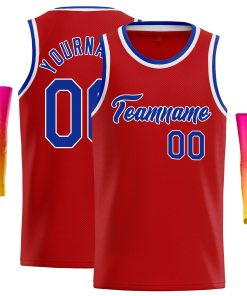 Custom Red Royal-White Classic Tops Casual Basketball Jersey