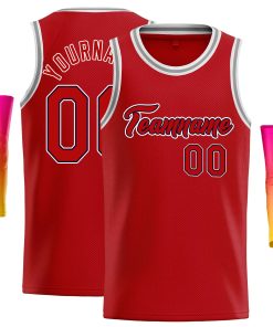 Custom Red Red-Navy Classic Tops Casual Basketball Jersey