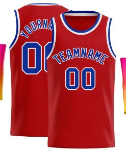 Custom Red Royal-White Classic Tops Casual Basketball Jersey