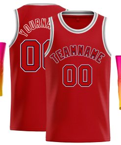 Custom Red Red-Navy Classic Tops Casual Basketball Jersey