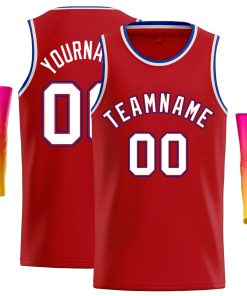 Custom Red White-Red Classic Tops Casual Basketball Jersey