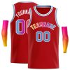 Custom Red Pink-White Classic Tops Casual Basketball Jersey