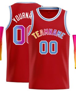 Custom Red Pink-White Classic Tops Casual Basketball Jersey