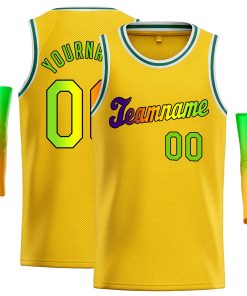 Custom Yellow Royal-Black Classic Tops Casual Basketball Jersey