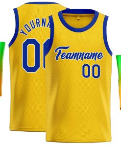 Custom Yellow Royal-White Classic Tops Casual Basketball Jersey