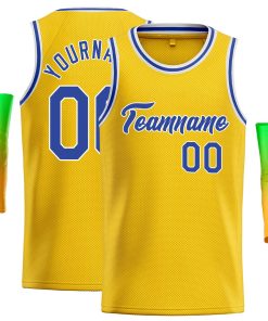 Custom Yellow Royal-White Classic Tops Casual Basketball Jersey