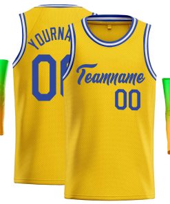 Custom Yellow Royal-White Classic Tops Casual Basketball Jersey