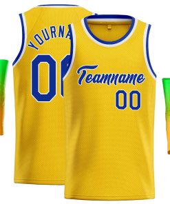 Custom Yellow Royal-White Classic Tops Casual Basketball Jersey