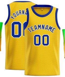 Custom Yellow Royal-White Classic Tops Casual Basketball Jersey