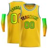 Custom Yellow Black-Black Classic Tops Casual Basketball Jersey