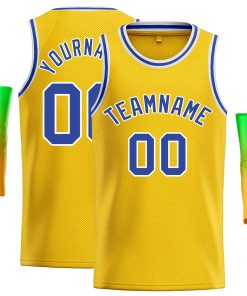 Custom Yellow Royal-White Classic Tops Casual Basketball Jersey