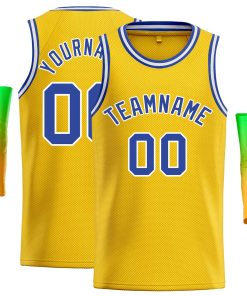 Custom Yellow Royal-White Classic Tops Casual Basketball Jersey