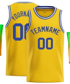 Custom Yellow Royal-White Classic Tops Casual Basketball Jersey