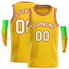 Custom Yellow White-Red Classic Tops Casual Basketball Jersey