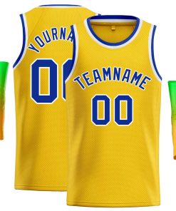 Custom Yellow Royal-White Classic Tops Casual Basketball Jersey