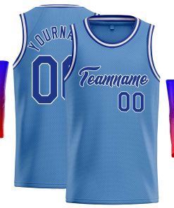Custom Light Blue Blue-White Classic Tops Casual Basketball Jersey