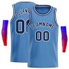 Custom Light Blue Navy-White Classic Tops Casual Basketball Jersey