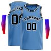 Custom Light Blue Black-White Classic Tops Casual Basketball Jersey