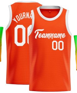 Custom Orange White Classic Tops Casual Basketball Jersey