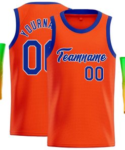 Custom Orange Royal-White Classic Tops Casual Basketball Jersey