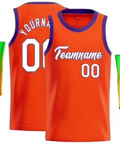 Custom Orange White-Royal Classic Tops Casual Basketball Jersey