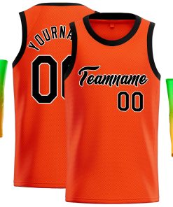 Custom Orange Black-White Classic Tops Casual Basketball Jersey