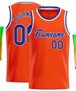 Custom Orange Royal-White Classic Tops Casual Basketball Jersey