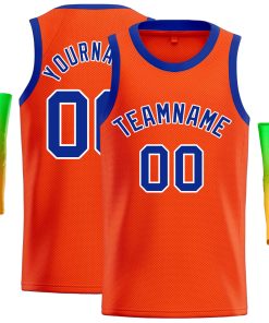 Custom Orange Royal-White Classic Tops Casual Basketball Jersey