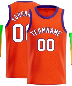 Custom Orange White-Royal Classic Tops Casual Basketball Jersey