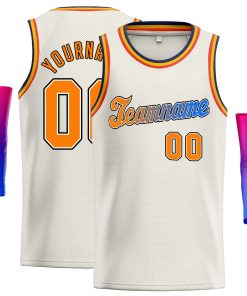 Custom Cream Royal-Black Classic Tops Casual Basketball Jersey