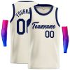Custom Cream Navy Classic Tops Casual Basketball Jersey