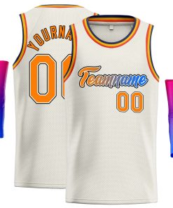 Custom Cream Royal-Black Classic Tops Casual Basketball Jersey