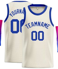 Custom Cream Royal Classic Tops Casual Basketball Jersey