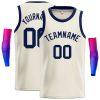 Custom Cream Navy Classic Tops Casual Basketball Jersey