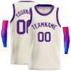 Custom Cream Purple Classic Tops Casual Basketball Jersey