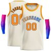 Custom Cream Orange-Black Classic Tops Casual Basketball Jersey