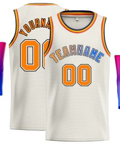Custom Cream Royal-Black Classic Tops Casual Basketball Jersey